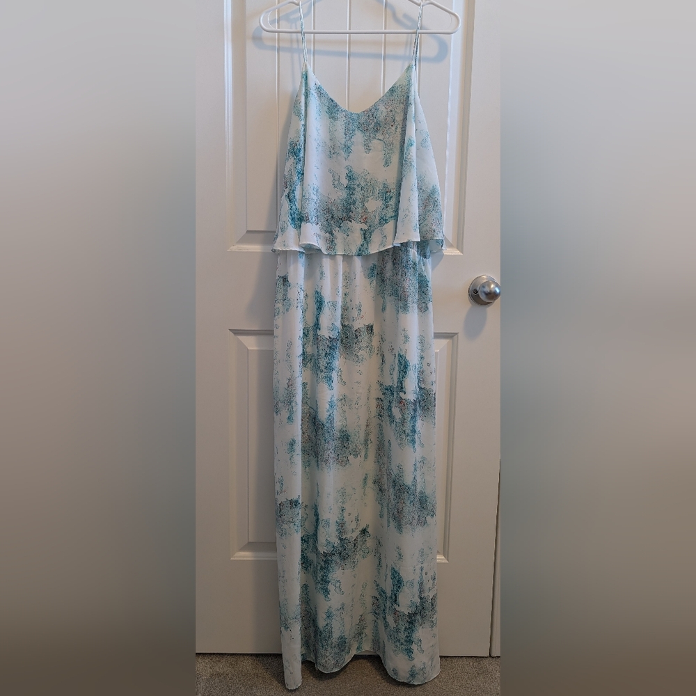 Massimo Blue and White Maxi Dress